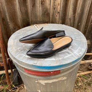 Franco Sarto Sela Black Leather Mules Loafers